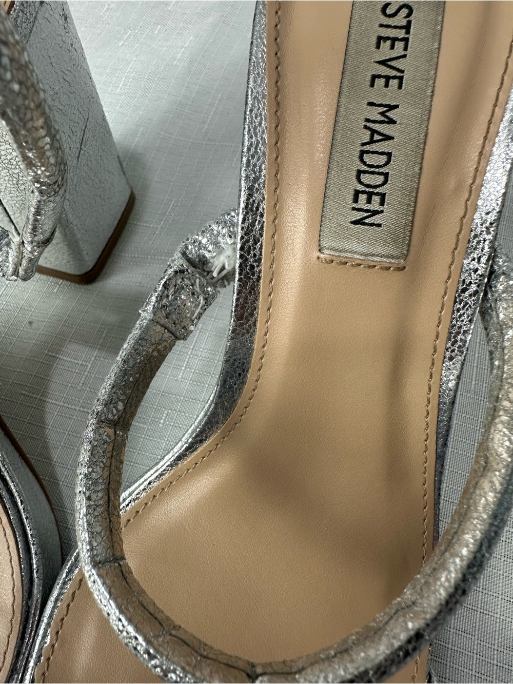 Steve Madden Silver Sandals Size 6M - Picture 7 of 8